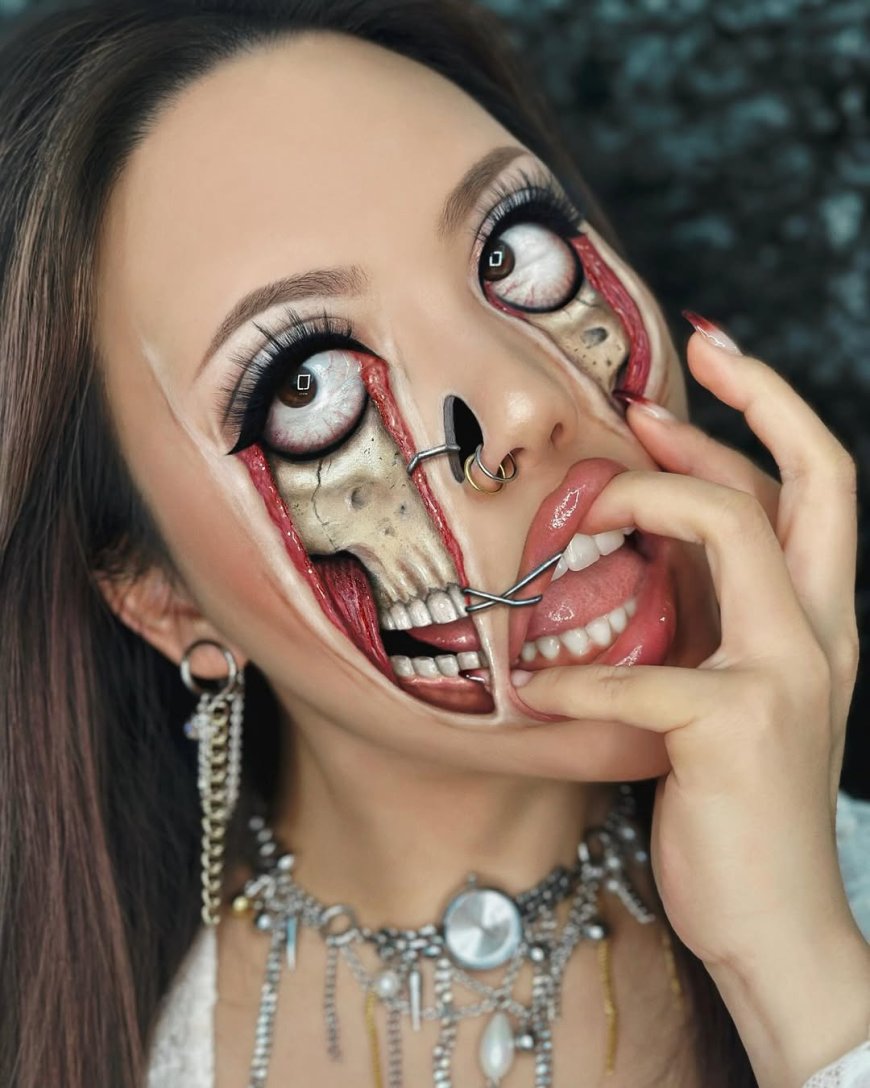 20 Mind-Bending Photos of Mimi Choi’s Optical Illusion Makeup Art